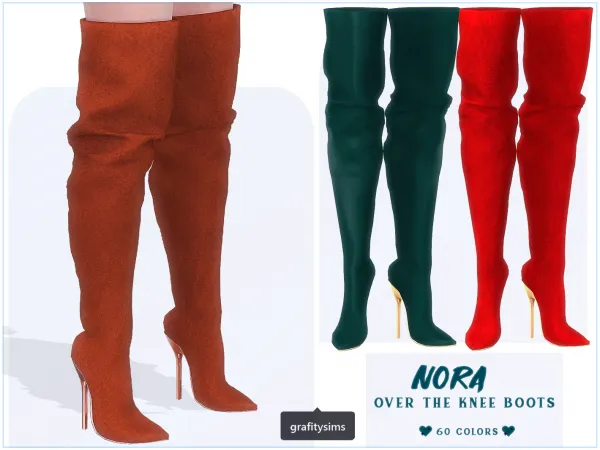 Alpha Nora over the knee Boots - The Sims 4 Custom Content