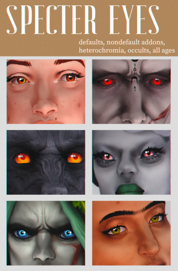 Mix [ORTELASSA GOLDSTEIN] Specter eyes set by simsfinds - The Sims 4 Custom Content