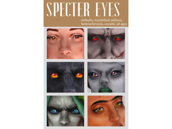 Mix [ORTELASSA GOLDSTEIN] Specter eyes set - The Sims 4 Custom Content