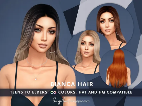 Alpha Bianca Hair by SonyaSims - The Sims 4 Custom Content