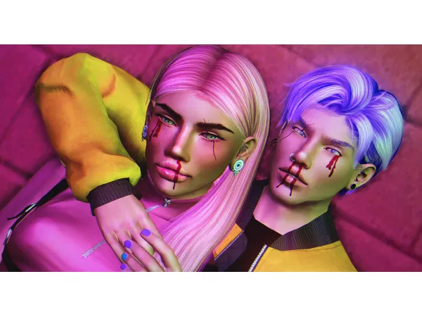 Simblrween 2022 Attack Set Makeup - The Sims 3 Custom Content