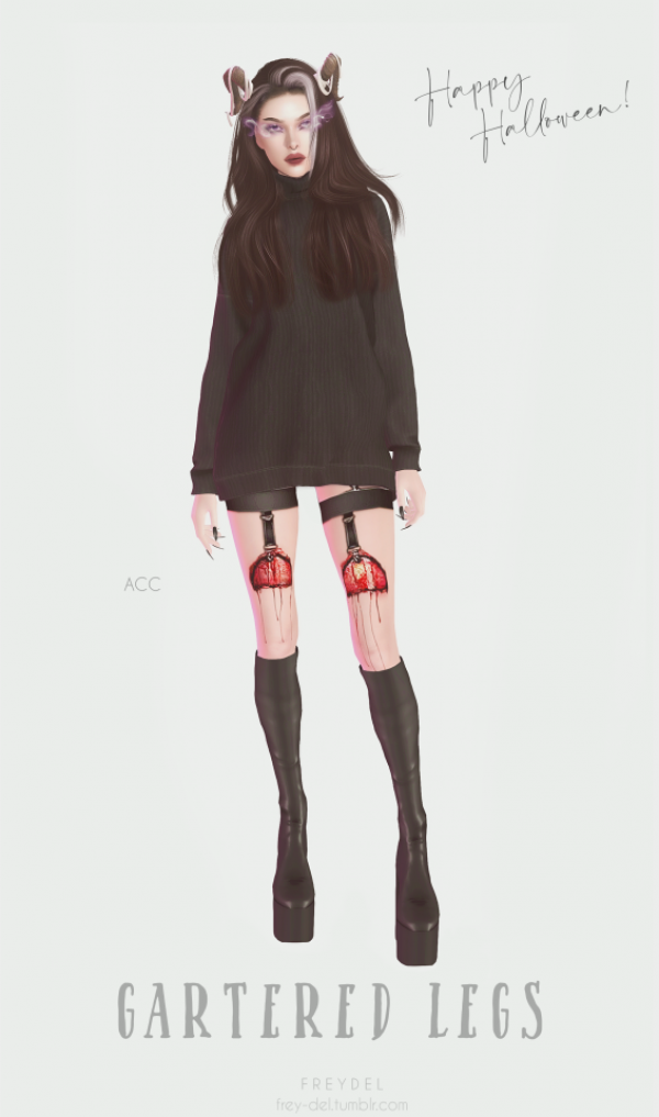 Alpha Gartered Legs by simsfinds - The Sims 4 Custom Content