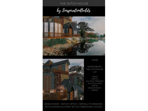 Alpha The Witch House by SimspirationBuilds - The Sims 4 Custom Content