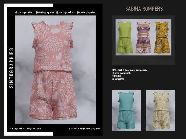 Alpha Sabina Rompers - The Sims 4 Custom Content