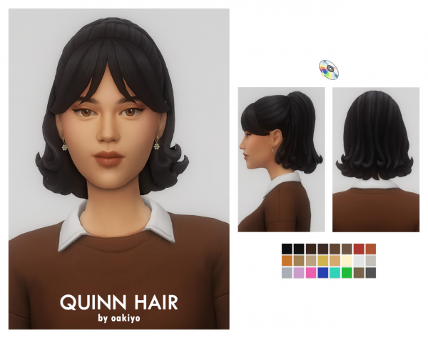 Maxis Match Quinn Hair by simsfinds - The Sims 4 Custom Content