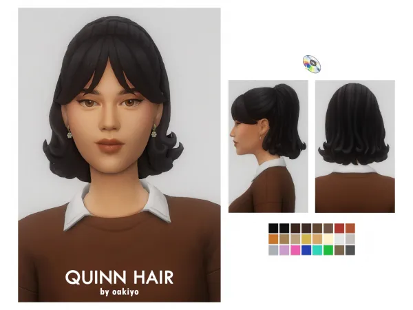 Maxis Match Quinn Hair by oakiyo - The Sims 4 Custom Content