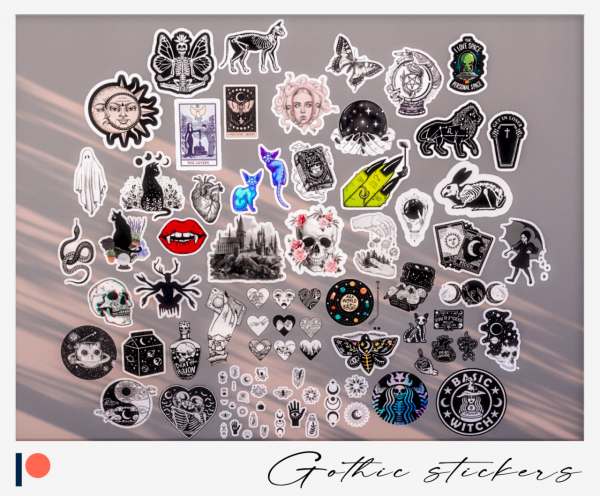 Alpha Gothic wall decals by simsfinds - The Sims 4 Custom Content