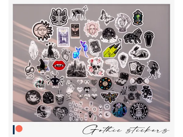 Alpha Gothic wall decals - The Sims 4 Custom Content