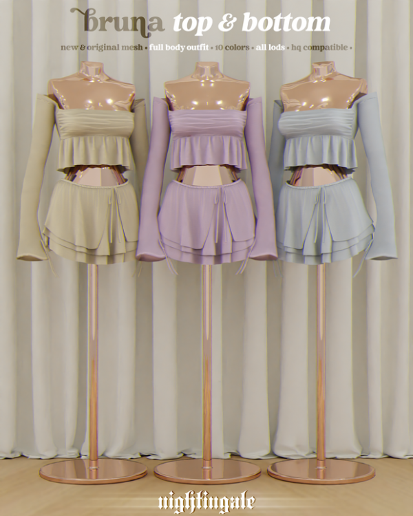 Alpha Bruna Top Bottom by simsfinds - The Sims 4 Custom Content