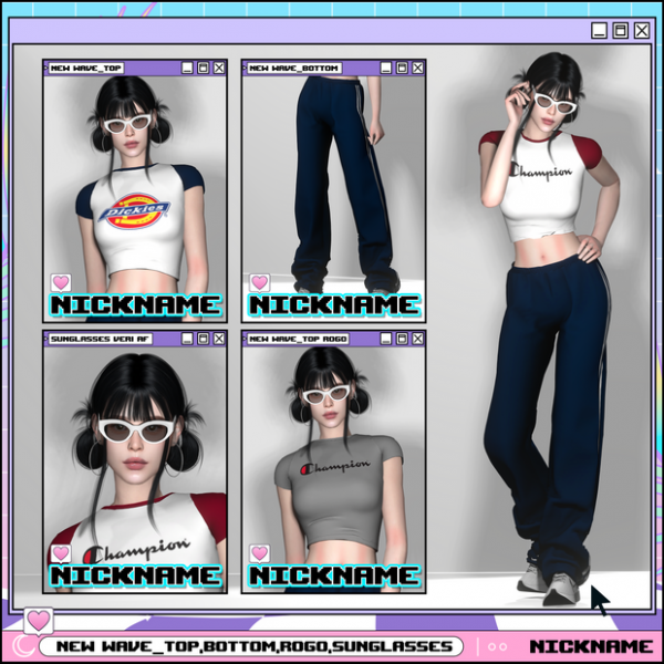 Alpha new wave_topbottomrogosunglasses by simsfinds - The Sims 4 Custom Content