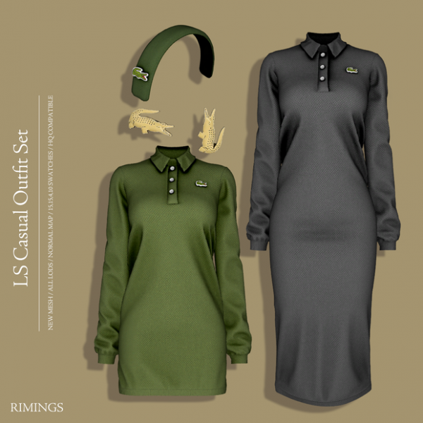 Alpha LS Casual Outfit Set by simsfinds - The Sims 4 Custom Content