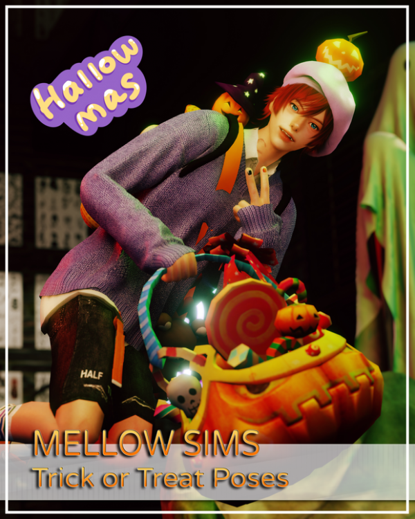 Mix Trick or Treat Poses by simsfinds - The Sims 4 Custom Content
