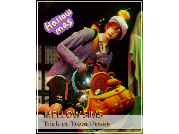 Mix Trick or Treat Poses by MELLOW SIMS - The Sims 4 Custom Content