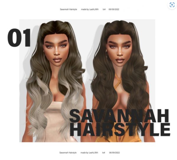Alpha SAVANNAH HAIRSTYLE by simsfinds - The Sims 4 Custom Content