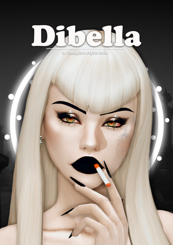 Maxis Match DIBELLA a vampire style hair by simsfinds - The Sims 4 Custom Content