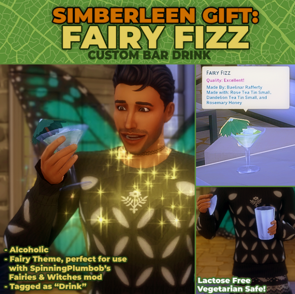 Maxis Match Fairy Fizz New Custom Drink Recipe by simsfinds - The Sims 4 Custom Content