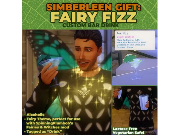 Maxis Match Fairy Fizz New Custom Drink Recipe by Robin - The Sims 4 Custom Content