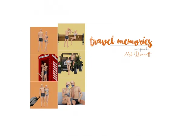 Mix Travel Memories Posepack - The Sims 4 Custom Content