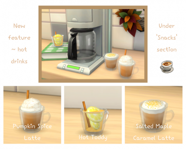 Maxis Match GC Hot Drinks Seasonal Selection by simsfinds - The Sims 4 Custom Content