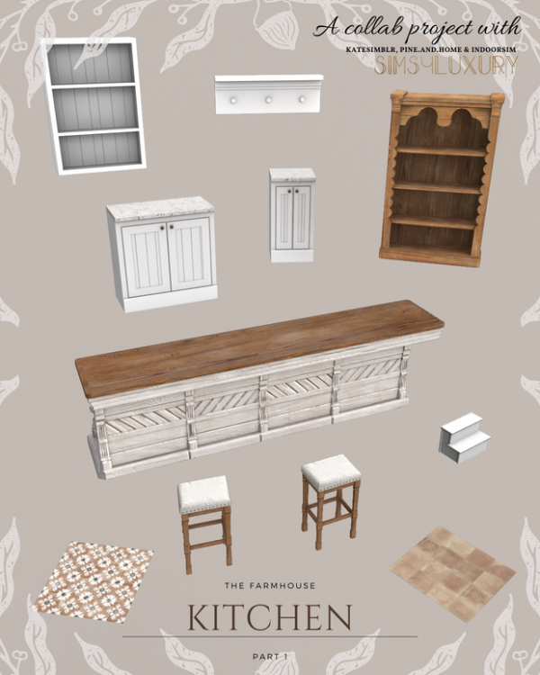 Alpha Farmhouse Kitchen Pt1 by simsfinds - The Sims 4 Custom Content