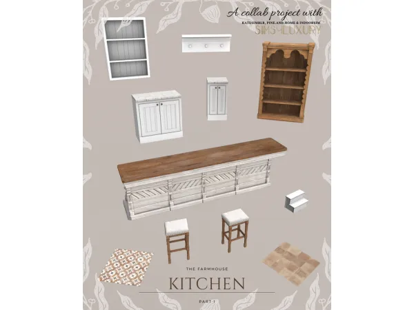 Alpha Farmhouse Kitchen Pt1 by Sims4Luxury - The Sims 4 Custom Content
