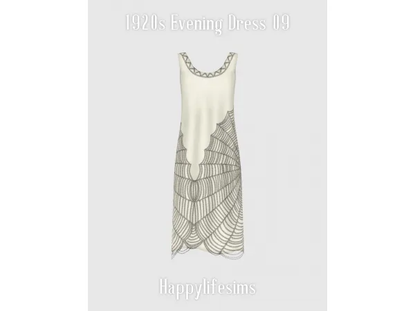 Mix [Lonelyboy] 1920s Evening Dress_09 (Halloween) - The Sims 4 Custom Content