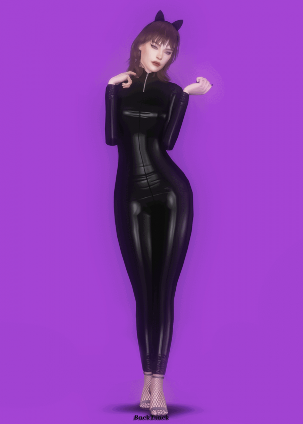 Alpha Cat Woman Costume Set Gift 3 by simsfinds - The Sims 4 Custom Content