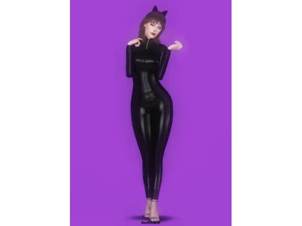 Alpha Cat Woman Costume Set Gift 3 - The Sims 4 Custom Content