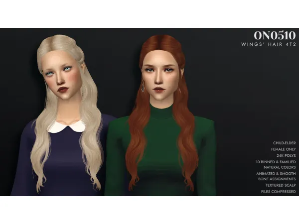 Wings ON0510 hair 4t2 - The Sims 2 Custom Content