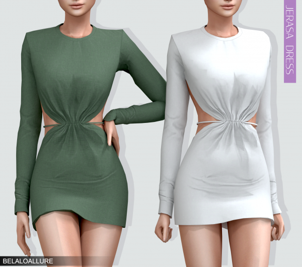 Alpha Belaloallure jerasa dress by simsfinds - The Sims 4 Custom Content