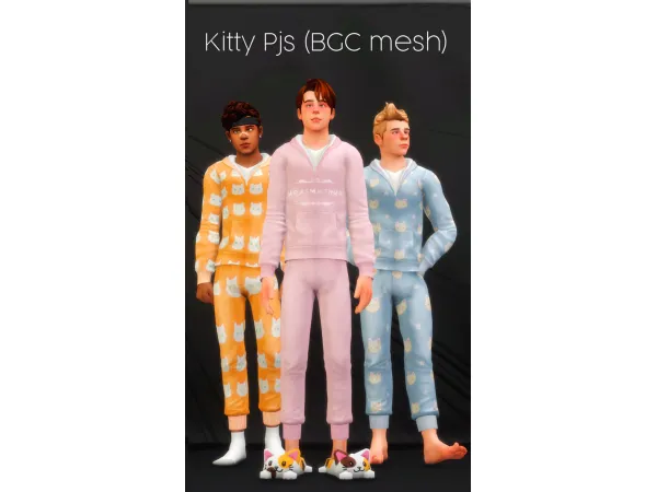 Maxis Match Kitty Pj's (BGC Mesh) by CreamLatteDream - The Sims 4 Custom Content