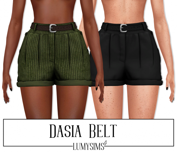 Alpha DASIA SHORTS BELT by lumysims - The Sims 4 Custom Content