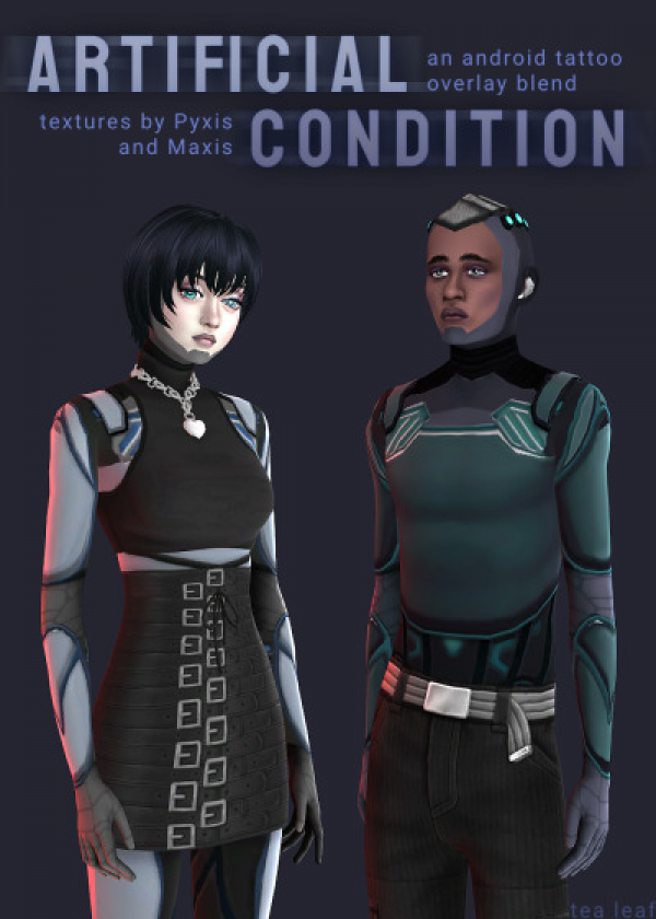 Mix Artificial Condition an android tattoo overlay by simsfinds - The Sims 4 Custom Content