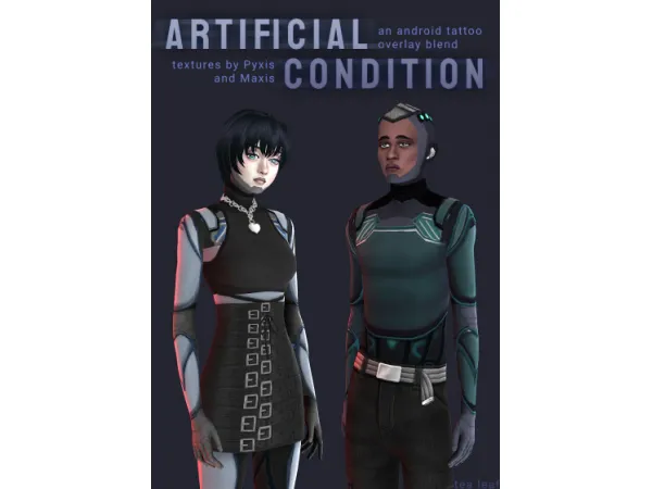 Mix Artificial Condition an android tattoo overlay - The Sims 4 Custom Content