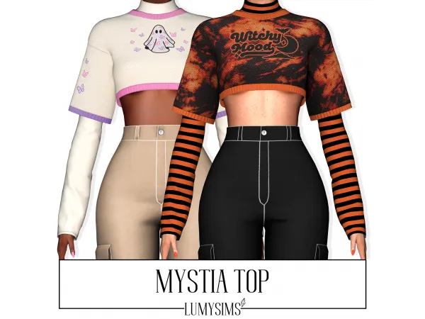 Alpha Mystia Top - The Sims 4 Custom Content