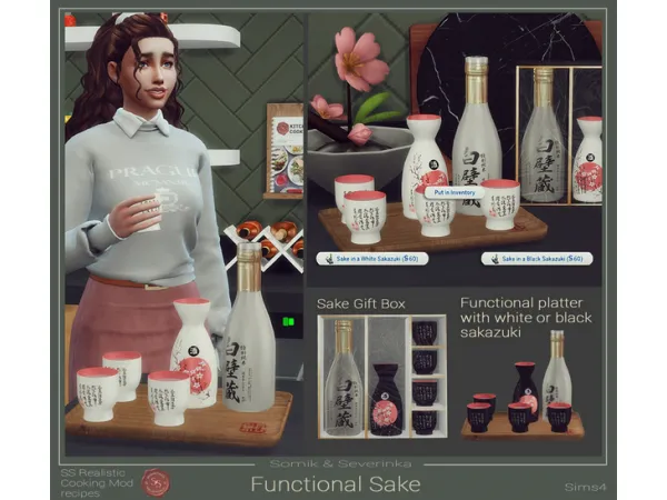 Maxis Match Functional SET for SAKE by Somik and Severinka - The Sims 4 Custom Content