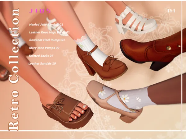 Mix Retro Collection 04 by jiussims - The Sims 4 Custom Content