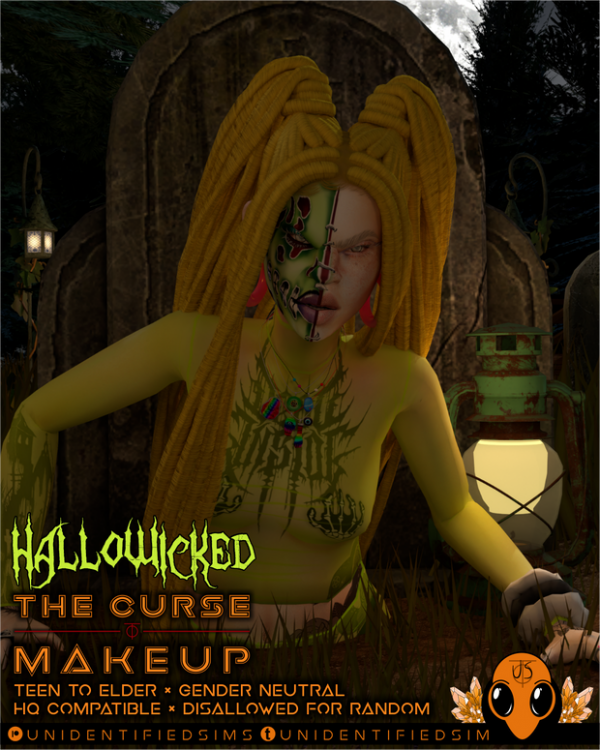 Alpha Hallowicked The Curse Makeup Set by unidentifiedsims - The Sims 4 Custom Content