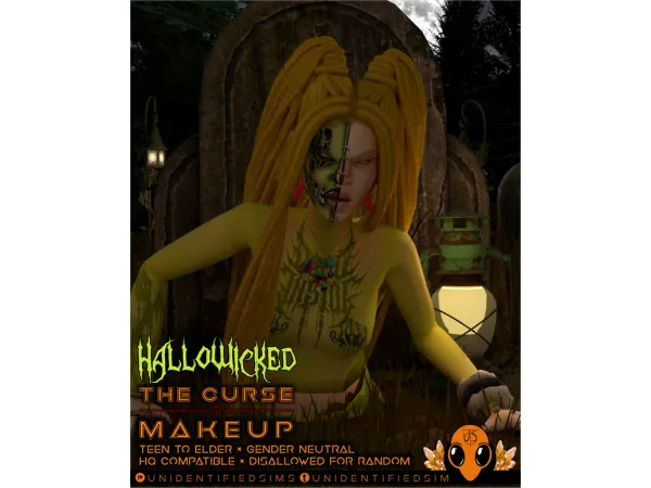Alpha Hallowicked The Curse Makeup Set by unidentifiedsims - The Sims 4 Custom Content