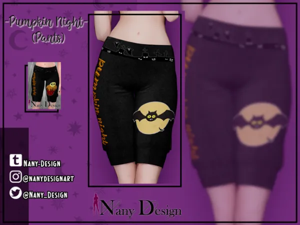 Alpha Pumpkin Night (Pants) by simsfinds - The Sims 4 Custom Content