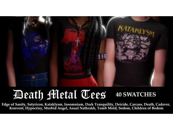 Maxis Match death metal tees - The Sims 4 Custom Content