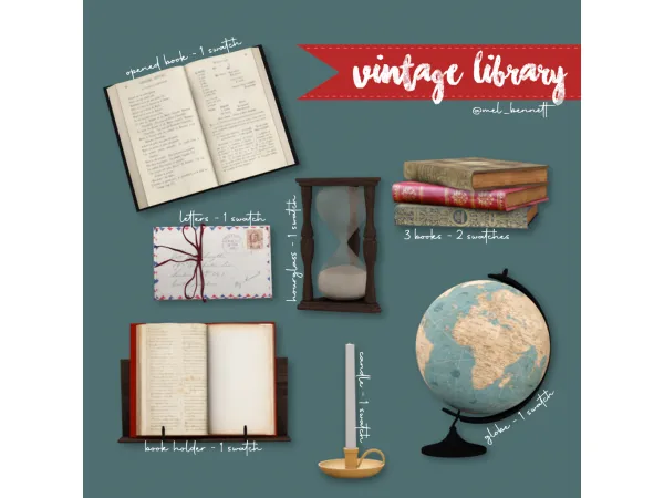 Alpha Vintage Library Collection - The Sims 4 Custom Content