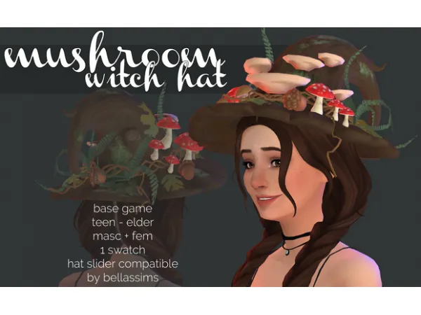 Maxis Match Simblreen 2022 Mushroom Witch Hat - The Sims 4 Custom Content
