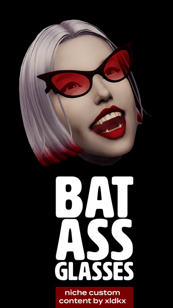Maxis Match bat ass glasses simblreen 2022 gift by simsfinds - The Sims 4 Custom Content