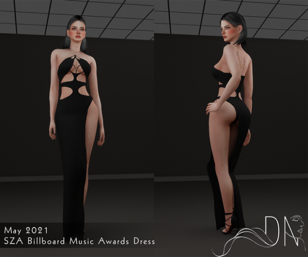 Alpha SZA Billboard Music Awards Dress by sorensms - The Sims 4 Custom Content
