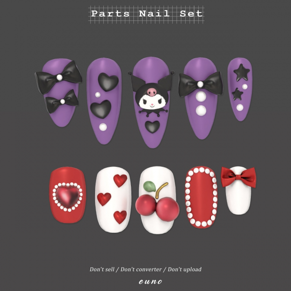 Alpha sims4cc parts nail set by euno - The Sims 4 Custom Content