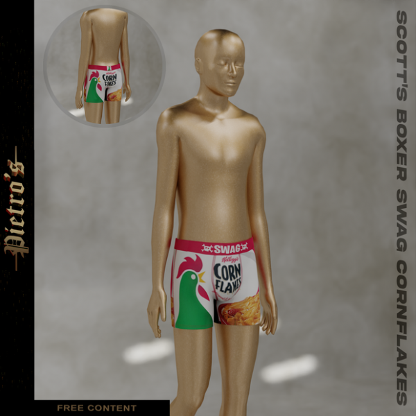 Alpha Scott's Boxer SWAG Cornflakes by simsfinds - The Sims 4 Custom Content