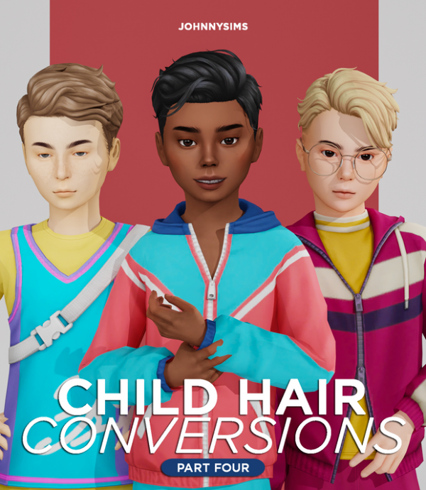 Maxis Match Child Hair Conversions Pt4 by simsfinds - The Sims 4 Custom Content