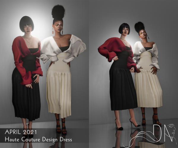 Alpha April Haute Couture SET by sorensms - The Sims 4 Custom Content