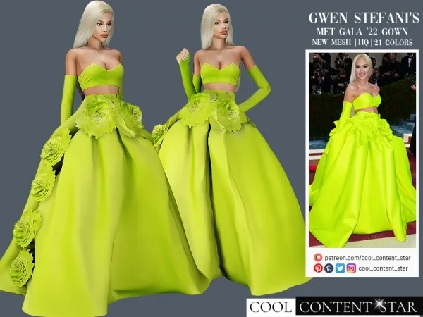 Alpha Gwen Stefani'S Gown from Met Gala 2022 cool_content_star by cool_content_star - The Sims 4 Custom Content